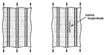  Traction longitudinale : rupture longitudinale de la matrice 